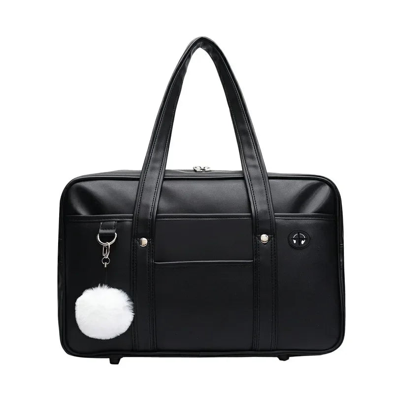 Japanese School Bag PU Leather Tote Handbag Anime Uniform Style