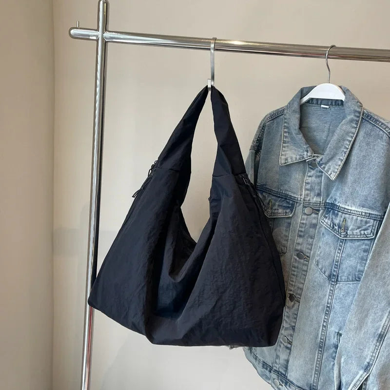 Nylon Shoulder Bag for Women – Casual Commuter Hobo Tote
