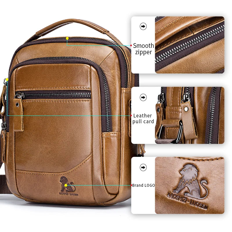 Men's Genuine Leather Shoulder Bag – Crossbody Messenger Bag