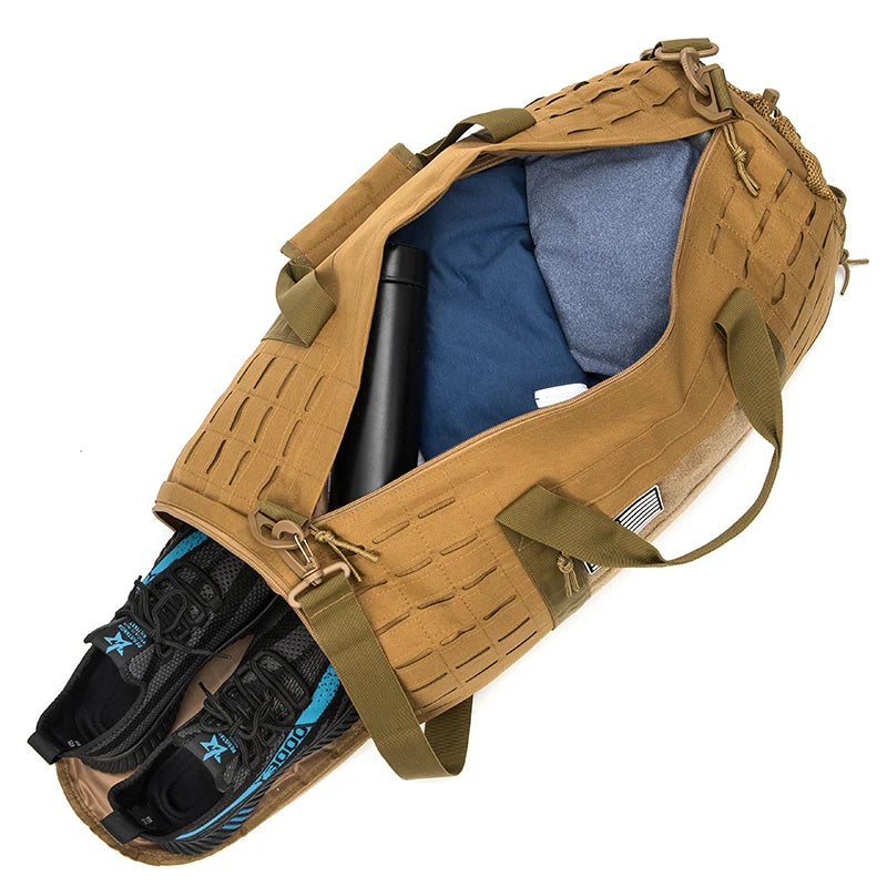 40L Tactical Duffel Bag with Shoe Compartment – Gym & Travel