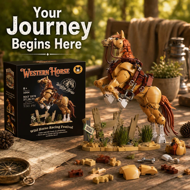 Horse Building Blocks Set – Wild Stallion MOC Animal Model