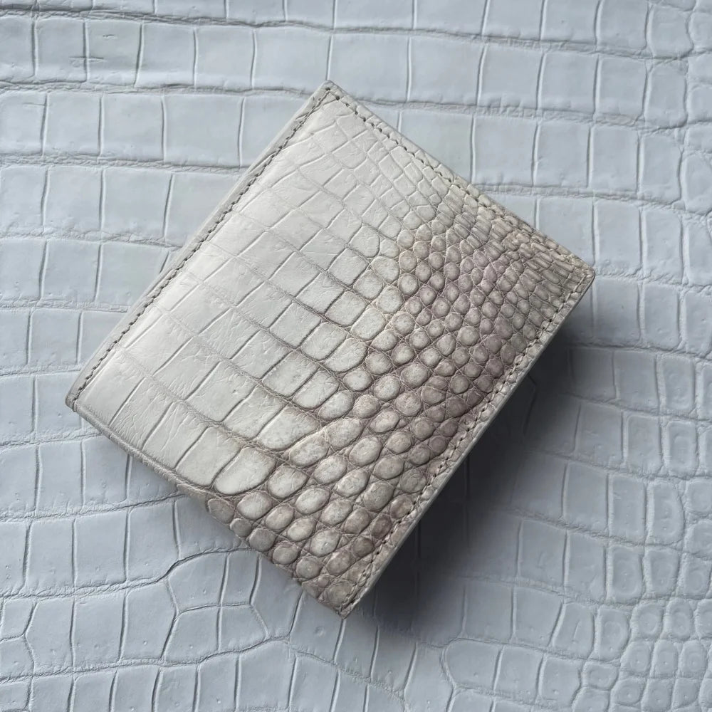 Crocodile Leather Bifold Wallet – Himalayan White