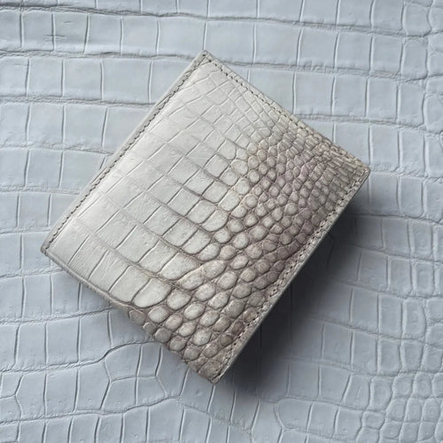 Crocodile Leather Bifold Wallet – Himalayan White