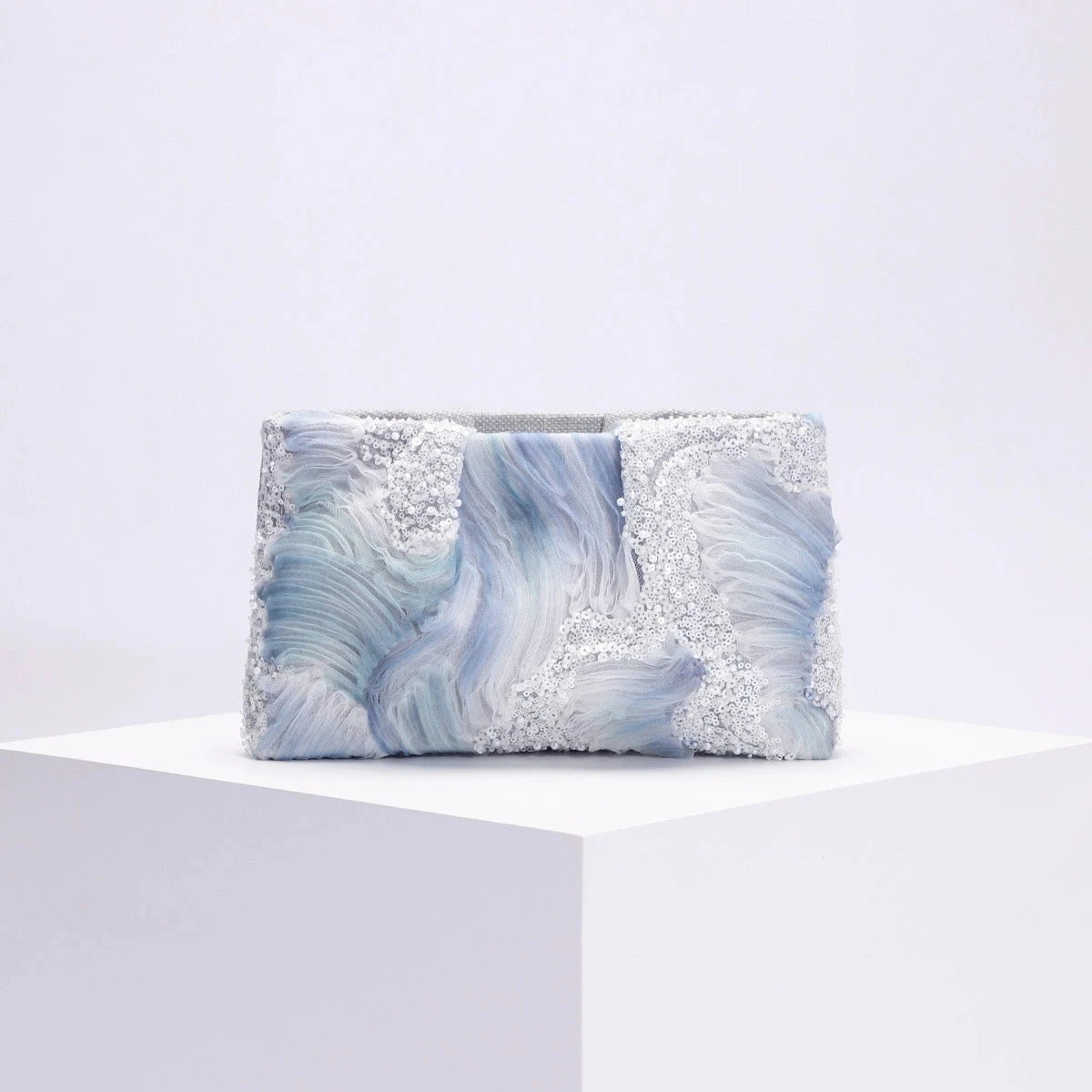 Sequins Clip Shell Clutch Bag Women Flower Embroidery Shoulder Crossbody Bags Vintage Evening Party