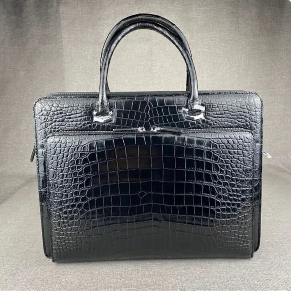 Men's Genuine Crocodile Leather Business Briefcase