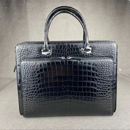 Men's Genuine Crocodile Leather Business Briefcase