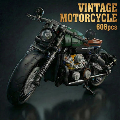 MOC Retro Cruiser Motorcycle Building Blocks Set – 1:6 Scale