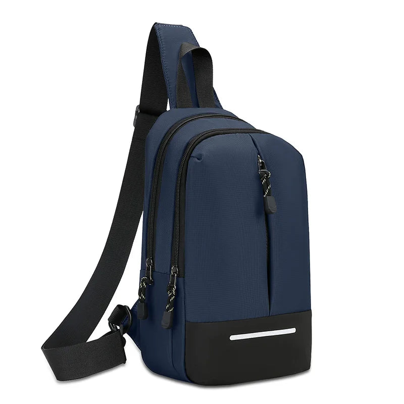 Men's Oxford Crossbody Chest Bag with Multiple Compartments
