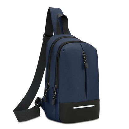 Men's Oxford Crossbody Chest Bag with Multiple Compartments