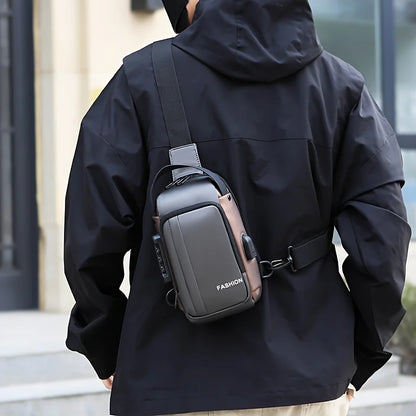 Men's Oxford Crossbody Sling Bag – Anti-Theft Chest Pack