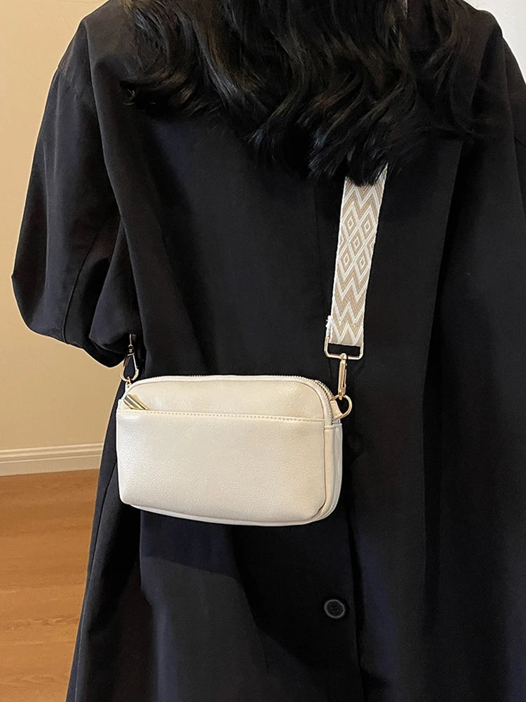 Vegan Leather Crossbody Bag for Women – Minimalist PU Shoulder Bag