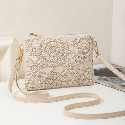 Boho Crochet Crossbody Bag Hollow Woven Beach Purse