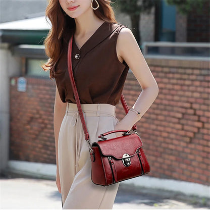 Crossbody Bag for Women – Vintage PU Leather Flap Satchel Purse