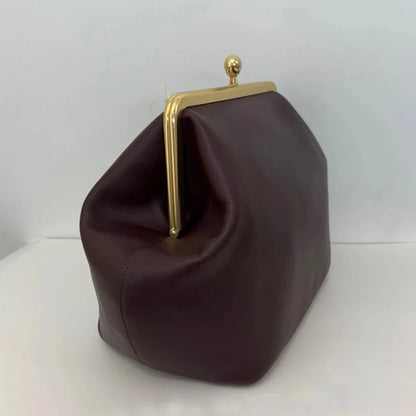 Large Gold Frame Clutch Bag – Jumbo Clasp Pouch Shoulder Bag for Women