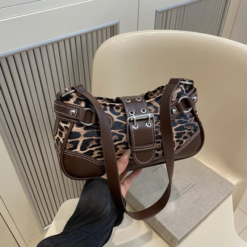 Leopard Print Shoulder Bag for Women