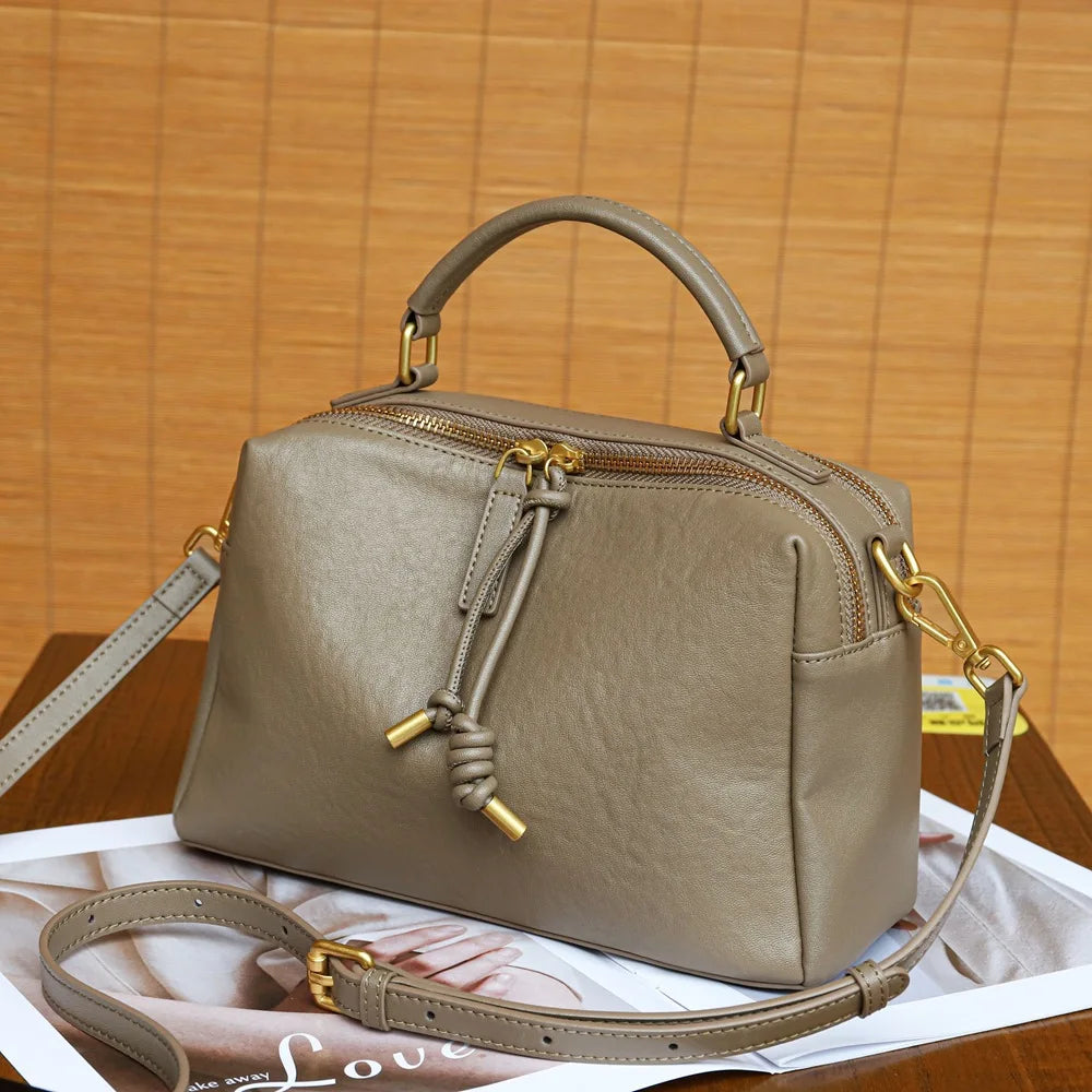 Genuine Leather Crossbody Bag – Women's Designer Satchel