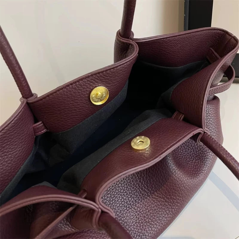 PU Leather Tote Shoulder Bag for Women – Lychee Pattern