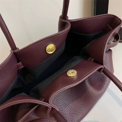 PU Leather Tote Shoulder Bag for Women – Lychee Pattern