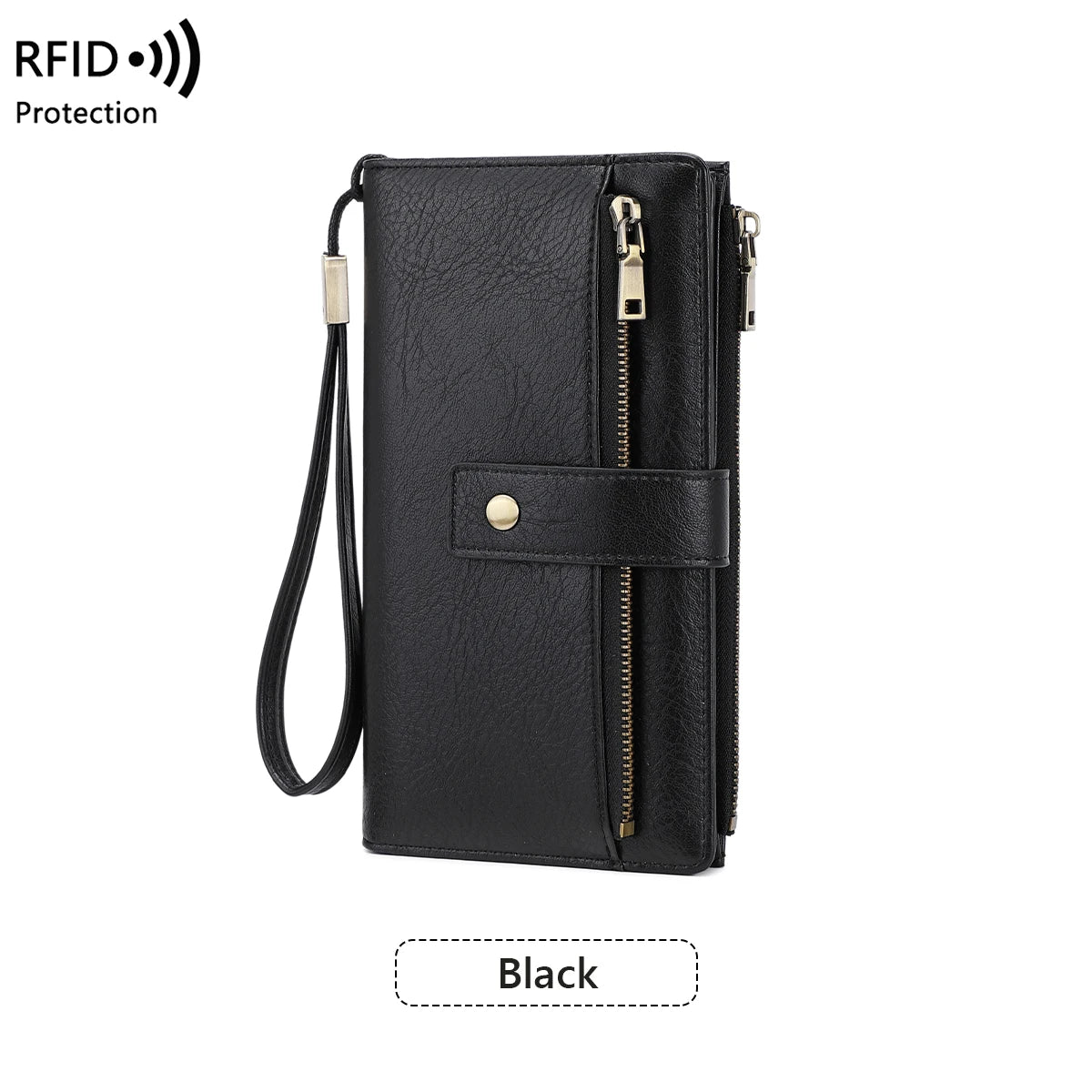 RFID Blocking Women's Long Wallet – Large Capacity PU Leather