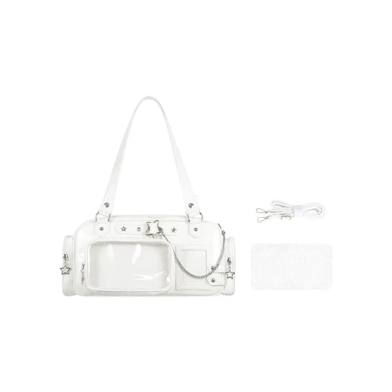 Transparent Ita Bag – Y2K Harajuku Star Chain Crossbody Shoulder Bag