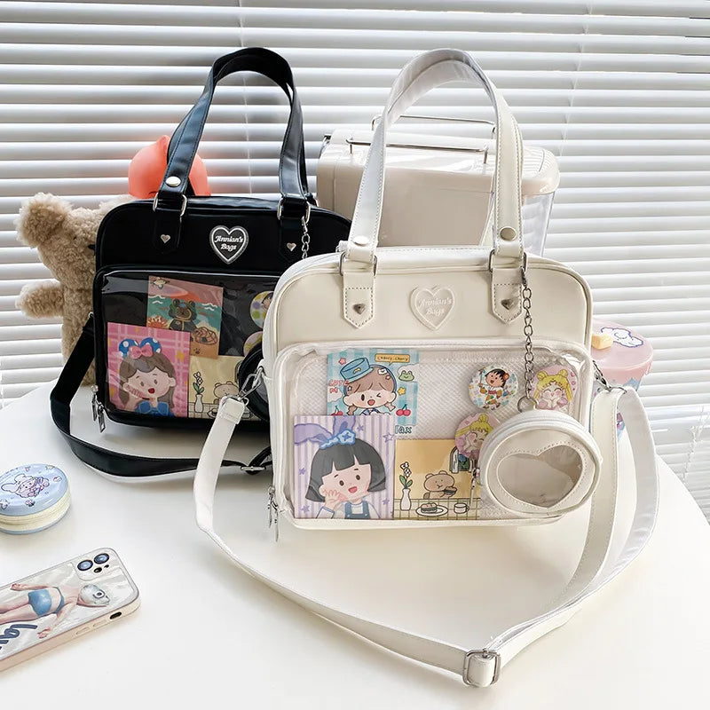 Women Japanese Style Trend Kawaii Candy Color Large Capacity Ita Bag Student Preppy Shoulder