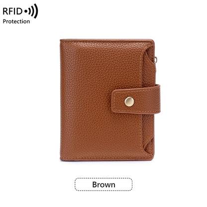 RFID Blocking Women's Short Wallet with Large Capacity