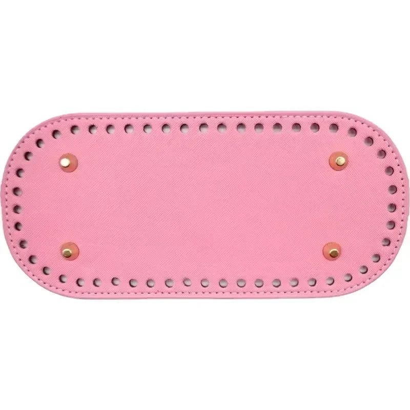 PU Leather Bag Bottom with Rivets for Crochet Knitting Bags