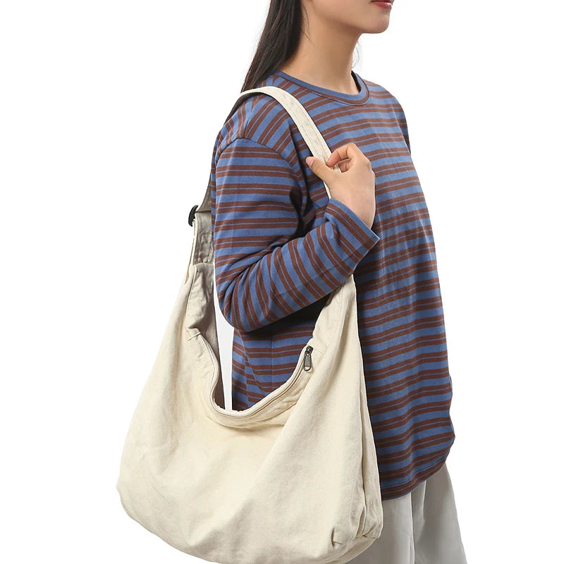 Canvas Shoulder Bag – Large Capacity Women's Crossbody