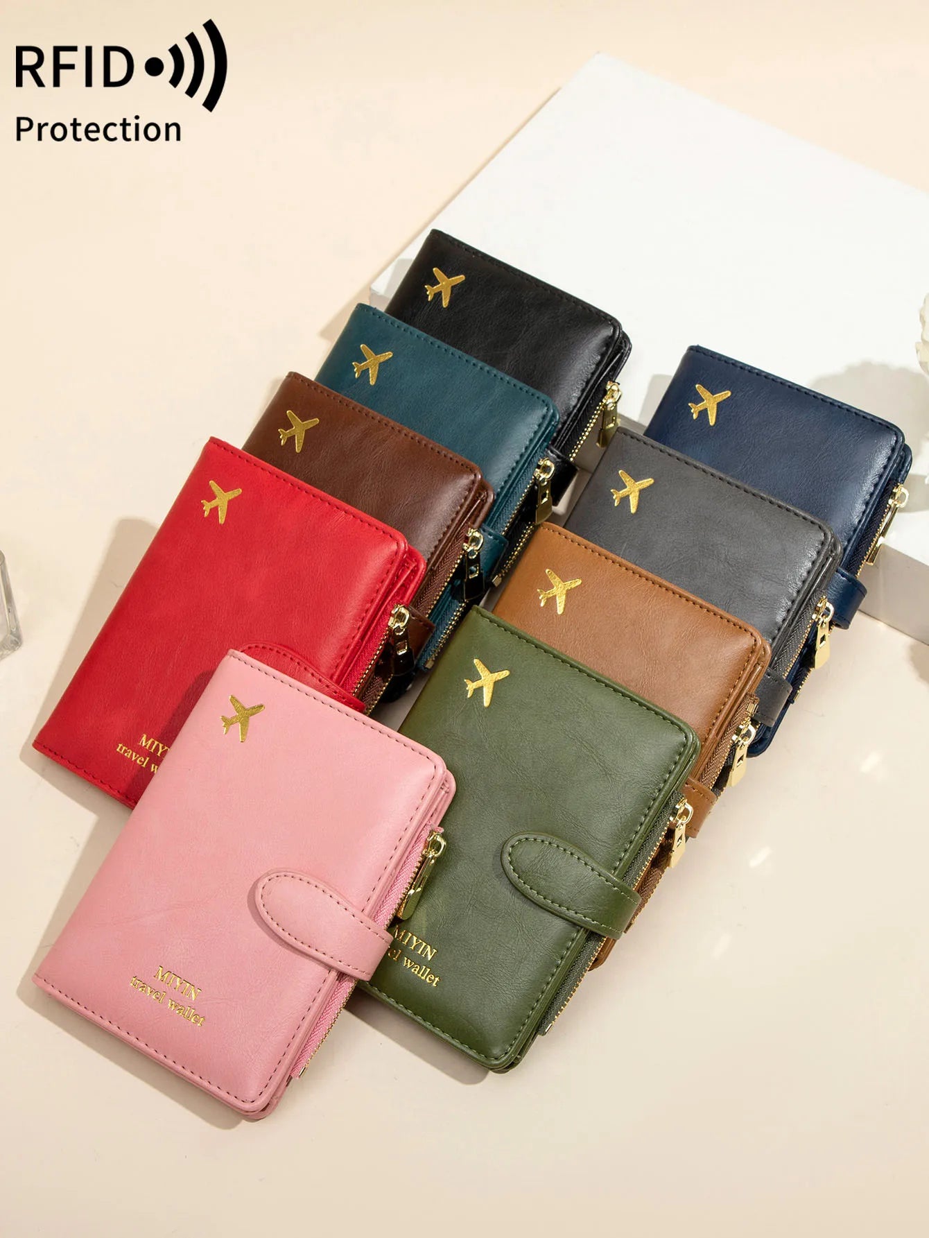 RFID Passport Holder Wallet – Large PU Leather Travel Card Organizer