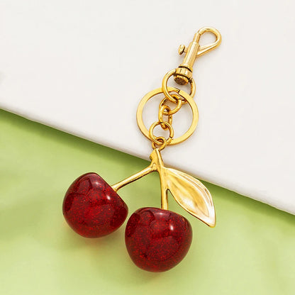 Crystal Cherry Ball Bag Charm & Keychain Pendant