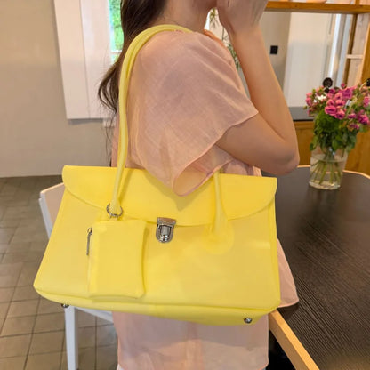 Large Capacity PVC Shoulder Bag – Women's Waterproof Handbag with Coin Purse
