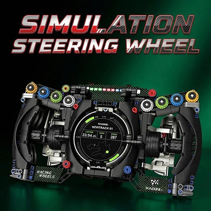 Racing Steering Wheel MOC Building Blocks – F1 Supercar Simulation Bricks