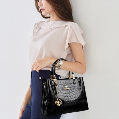 Crocodile Pattern PU Leather Tote Handbag for Women