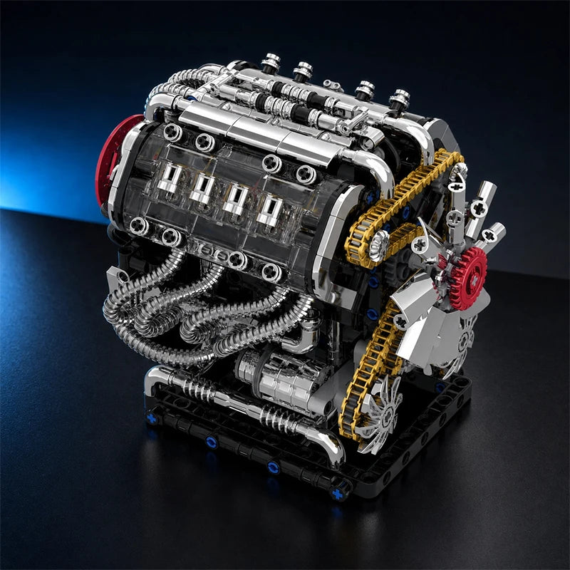 GT V10 Engine MOC Building Blocks – Motorized Technic Model
