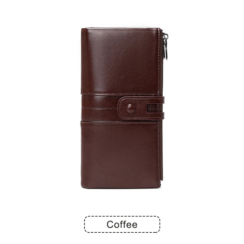 RFID Blocking Women's Long Wallet – Large Capacity Zipper Clutch