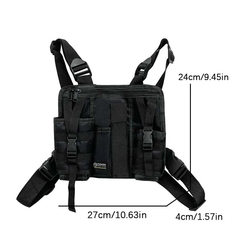 Tactical Chest Rig Bag – Multi-Pocket Nylon Vest Pack for Men