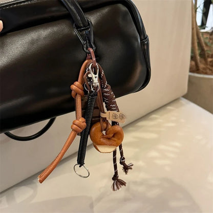 Bread Bag Charm Keychain – Kawaii Korean Style Rope Pendant