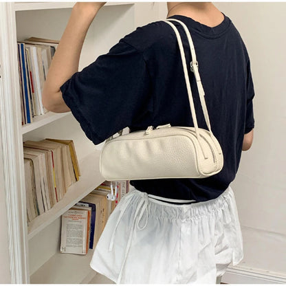 Lychee Texture Shoulder Bag – Korean Minimalist Underarm Bag for Women