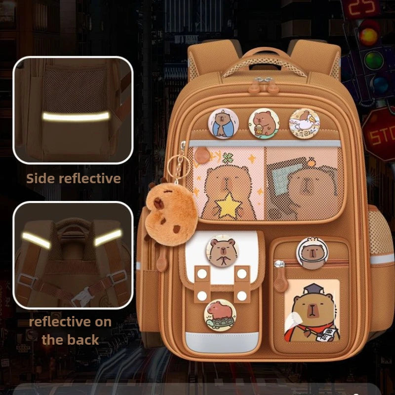 Capybara Kids School Backpack – Orthopedic Waterproof Children's Bag