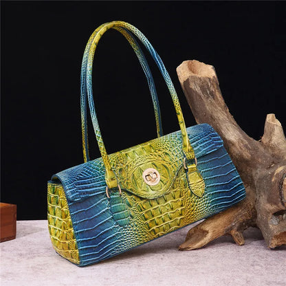 Crocodile Pattern PU Leather Shoulder Handbag for Women