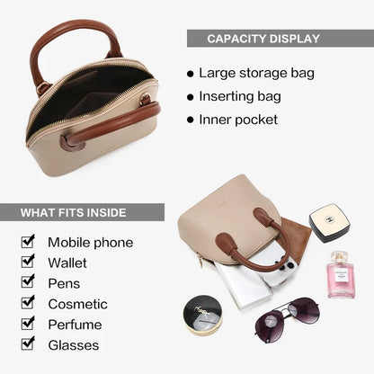 FOXER Brand Women's Handbag PU Leather Casual Female Shoulder Bag Large Capacity Daily Crossbody Bag Purse Commuting Bag