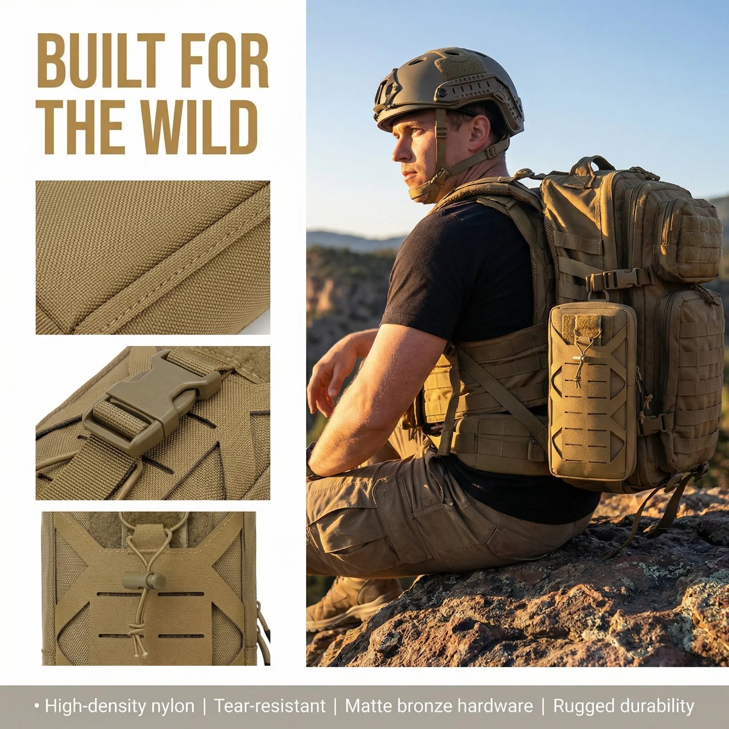 Tactical MOLLE EDC Pouch – 10" Utility Gear Organizer Waist Bag