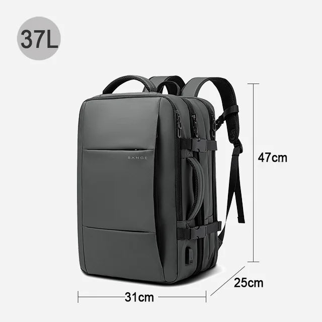 Expandable Business Backpack with USB Port – Waterproof 37L/45L