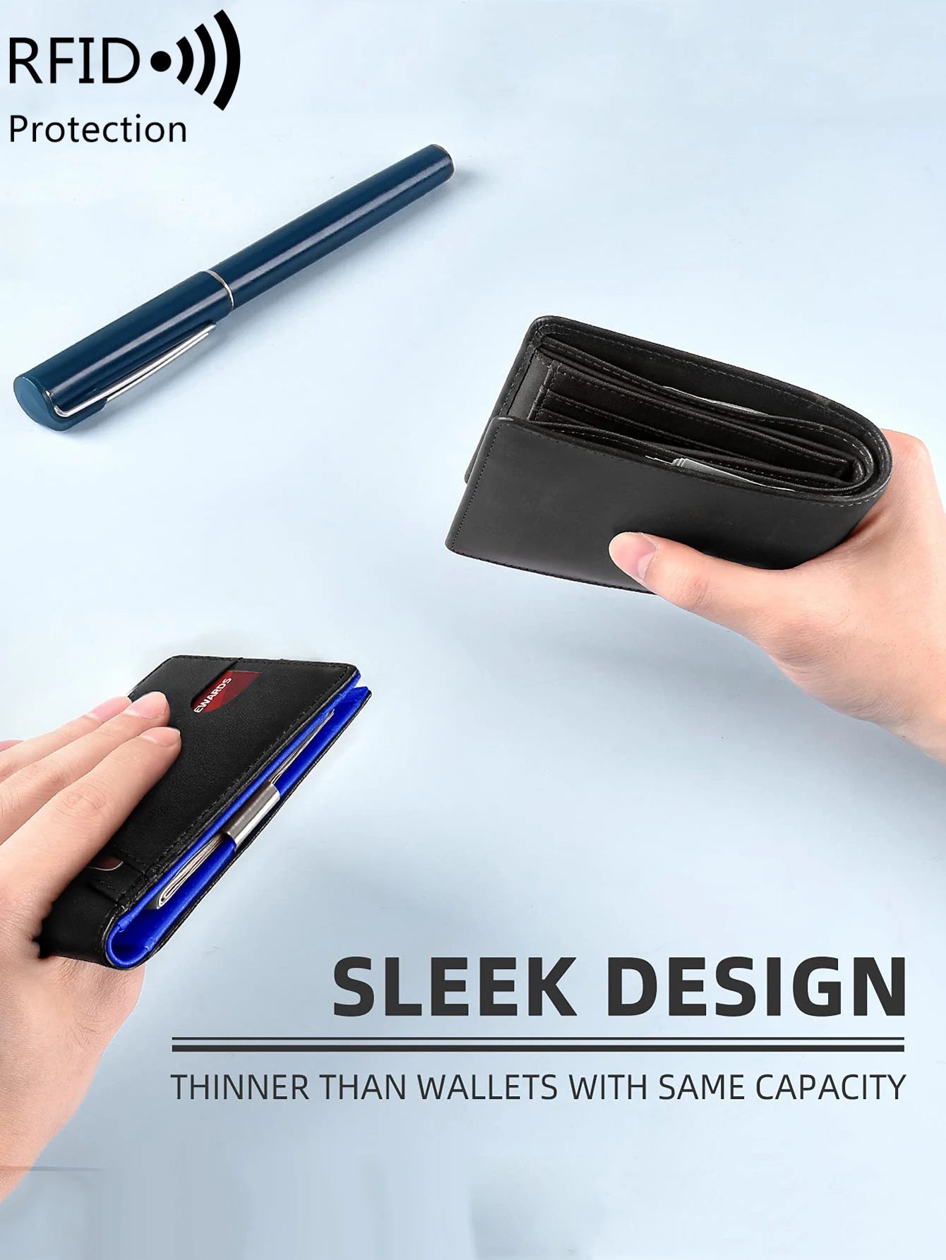 RFID Blocking Slim Front Pocket Wallet for Men – Carbon Fiber