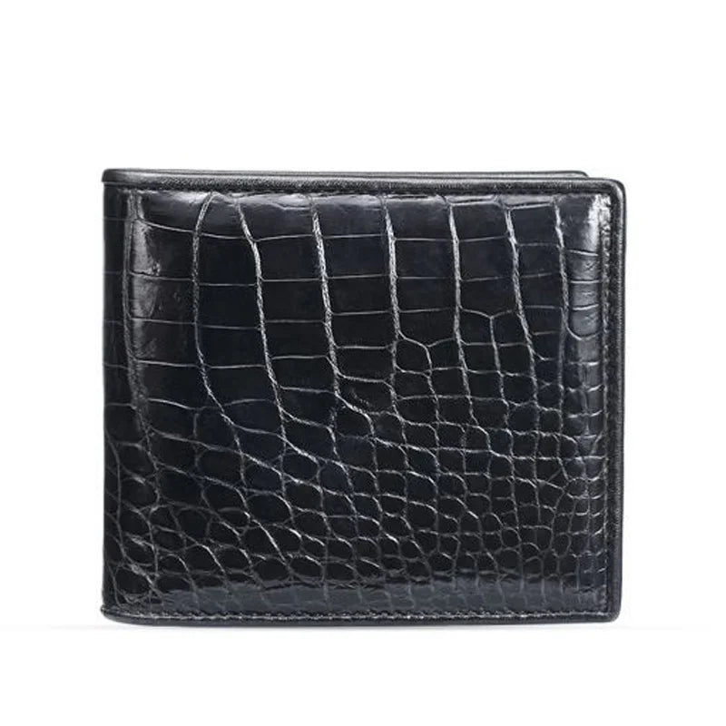 Real Crocodile Leather Bifold Wallet for Men – Luxury