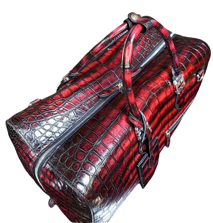 Crocodile Leather Large Travel Duffle Bag