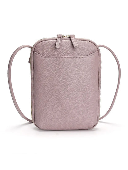 Genuine Leather Crossbody Bag for Women – Zipper Phone Purse