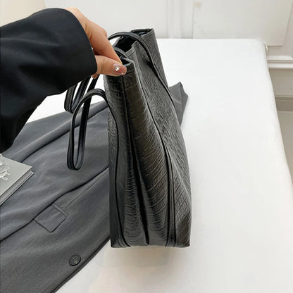 Crocodile Print Tote Bag for Women – Large Capacity Shoulder Handbag