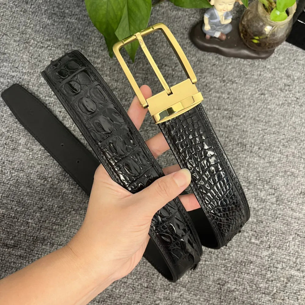 Men's Genuine Crocodile Leather Belt – Luxury Dress Belt
