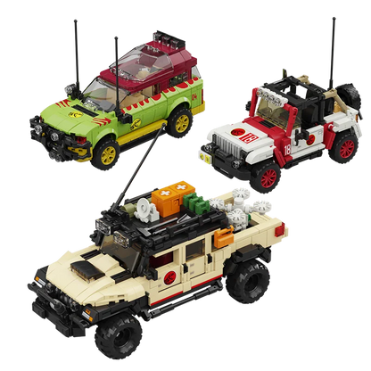 Jurassic Dinosaur Off-Road Vehicle MOC Building Blocks 3-in-1